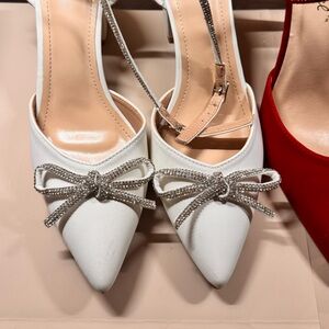 Elegant White and Silver Women's Shoes